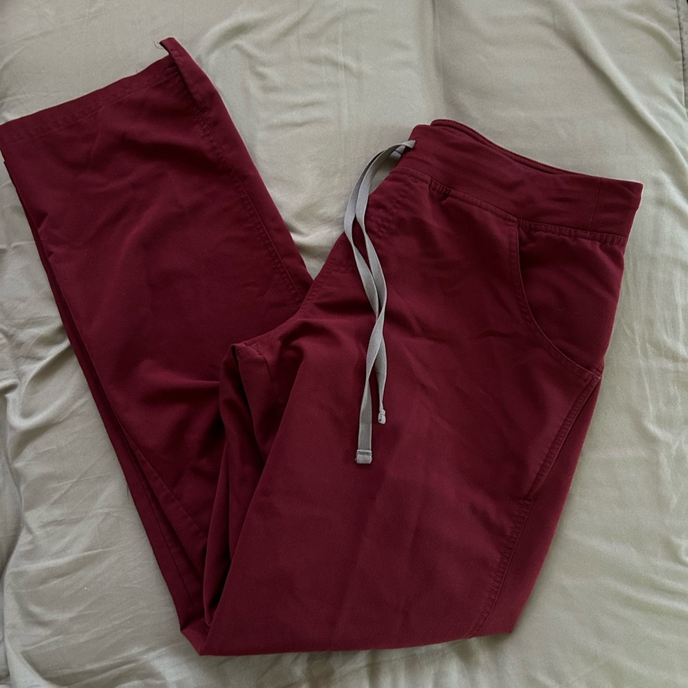 Figs Women’s Burgundy Kade Tall Cargo Large Scrub Pants